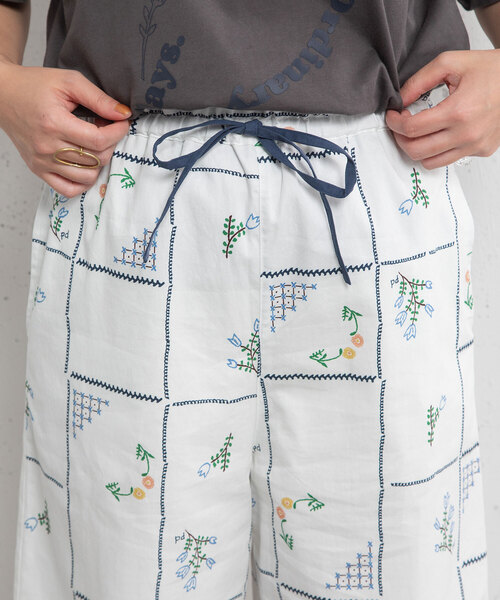 POU DOU DOU（プードゥドゥ）の「ステッチプリントイージーパンツ（その他パンツ・レディース・オフホワイト/ダークグレー・M）」の15枚目の写真