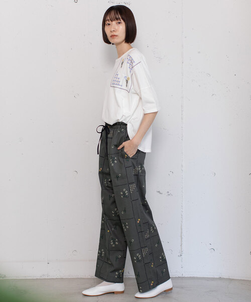 POU DOU DOU（プードゥドゥ）の「ステッチプリントイージーパンツ（その他パンツ・レディース・オフホワイト/ダークグレー・M）」の18枚目の写真