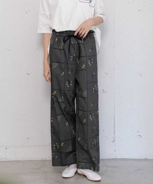 POU DOU DOU（プードゥドゥ）の「ステッチプリントイージーパンツ（その他パンツ・レディース・オフホワイト/ダークグレー・M）」の19枚目の写真