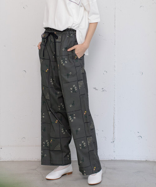 POU DOU DOU（プードゥドゥ）の「ステッチプリントイージーパンツ（その他パンツ・レディース・オフホワイト/ダークグレー・M）」の20枚目の写真