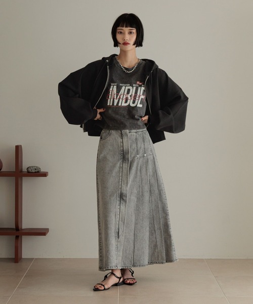 LOWRYS FARM（ローリーズファーム）の「ショートＺＩＰフーディ　 452865（パーカー・レディース・ブラック/グレー/イエロー・FREE）」の5枚目の写真