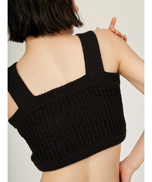 emmi（エミ）の「メッシュニットベアトップス（ニット/セーター・レディース・ピンク/ブラック/オフホワイト・FREE）」の13枚目の写真