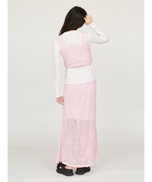 emmi（エミ）の「メッシュニットベアトップス（ニット/セーター・レディース・ピンク/ブラック/オフホワイト・FREE）」の21枚目の写真