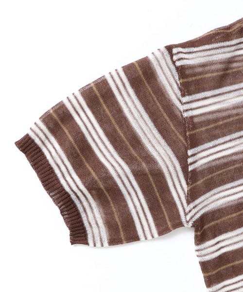 hunch（ハンチ）の「ボーダー シアーポロニット（ニット/セーター・レディース・ベージュ系その他/ブラウン系その他・FREE）」の21枚目の写真