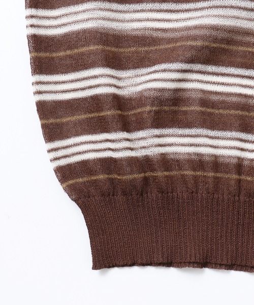 hunch（ハンチ）の「ボーダー シアーポロニット（ニット/セーター・レディース・ベージュ系その他/ブラウン系その他・FREE）」の22枚目の写真