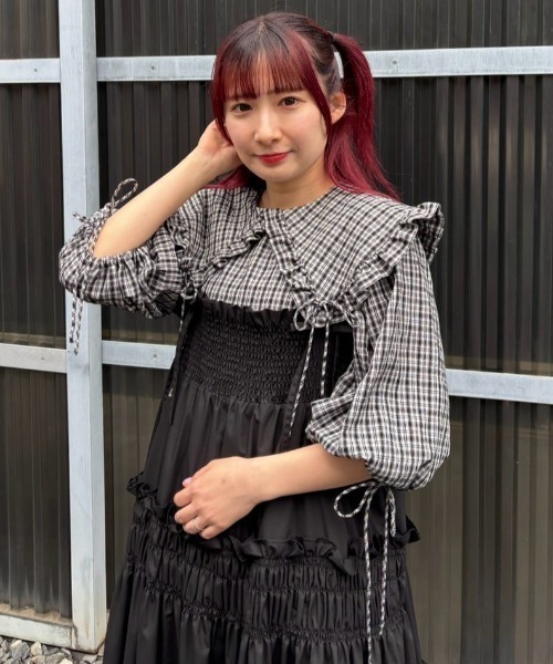 Candy Stripper（キャンディストリッパー）の「SUMMER TIME CHECK ワンピース（ワンピース・レディース・ブラック/ブルー/ピンク・FREE）」の21枚目の写真