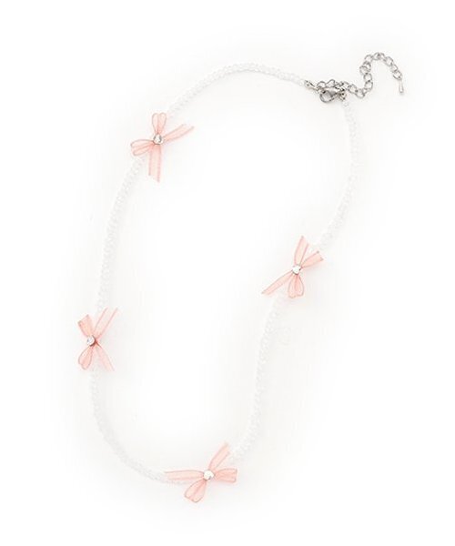 by LOVEiT（バイラビット）の「パールリボンネックレス（ネックレス・キッズ・ブラック/ピンク・F）」の2枚目の写真