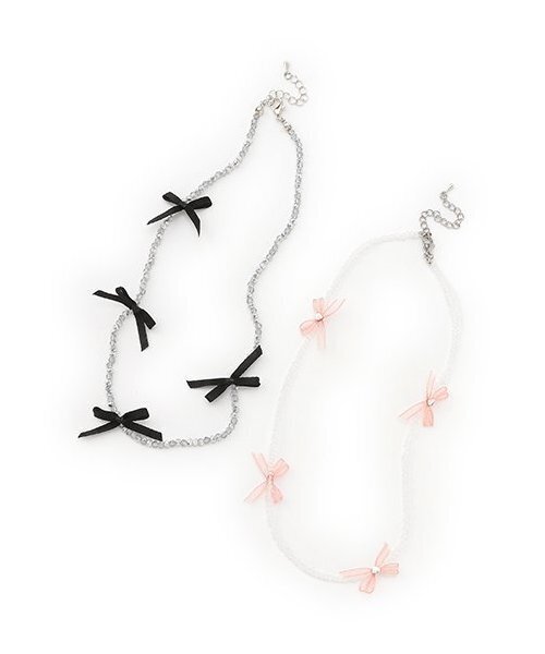 by LOVEiT（バイラビット）の「パールリボンネックレス（ネックレス・キッズ・ブラック/ピンク・F）」の7枚目の写真