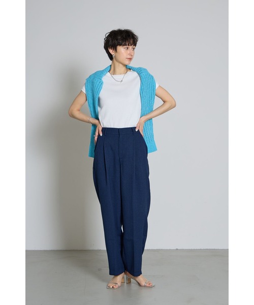 &. NOSTALGIA(アンドドットノスタルジア)の「フレンチスリーブリブTシャツ(Tシャツ/カットソー・レディース・ブラック/オフホワイト/チャコールグレー・M)」の8枚目の写真