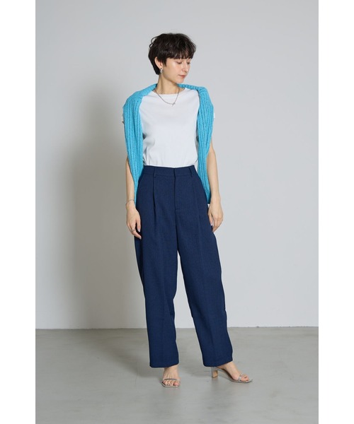 &. NOSTALGIA(アンドドットノスタルジア)の「フレンチスリーブリブTシャツ(Tシャツ/カットソー・レディース・ブラック/オフホワイト/チャコールグレー・M)」の9枚目の写真