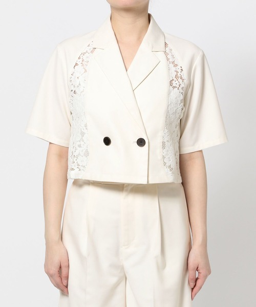 HARE（ハレ）の「レースウェーブキリカエジャケット(HARE)（テーラードジャケット・レディース・ブラック/ホワイト・FREE）」の11枚目の写真