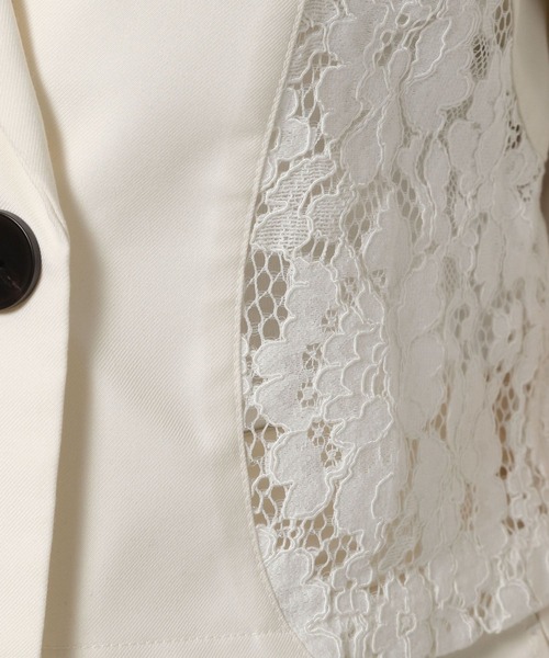 HARE（ハレ）の「レースウェーブキリカエジャケット(HARE)（テーラードジャケット・レディース・ブラック/ホワイト・FREE）」の4枚目の写真