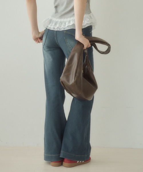 Birthday room（バースデイルーム）の「フレアデニムパンツ/flare denim pants（デニムパンツ・レディース・ブラック/インディゴブルー・FREE）」の19枚目の写真