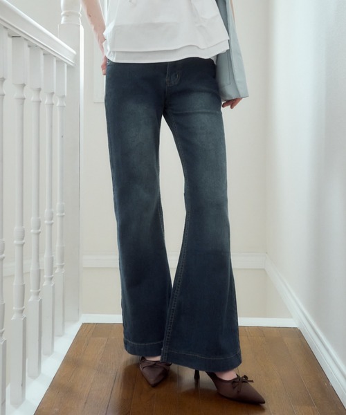 パンツ archive ato flared denim pants Denim Casual Wide-Leg Washed Flare-Pants – ARCANA ARCHIVE