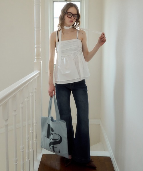 Birthday room（バースデイルーム）の「フレアデニムパンツ/flare denim pants（デニムパンツ・レディース・ブラック/インディゴブルー・FREE）」の3枚目の写真