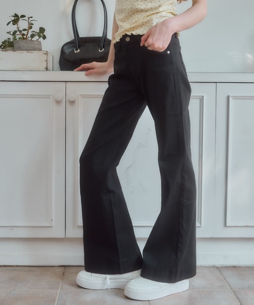 Birthday room（バースデイルーム）の「フレアデニムパンツ/flare denim pants（デニムパンツ・レディース・ブラック/インディゴブルー・FREE）」の21枚目の写真