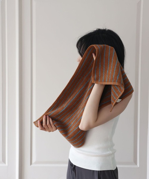 IRADOWL（アイラドール）の「【アイラドール room】カラフルストライプ柄フェイスタオル（タオル・レディース・パープル/ブラウン/ピンク/ホワイト・FREE）」の7枚目の写真