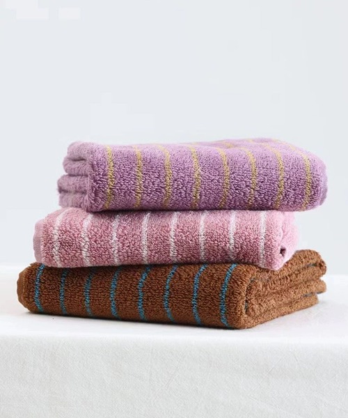 セール】カラフルストライプ柄フェイスタオル（タオル）｜IRADOWL