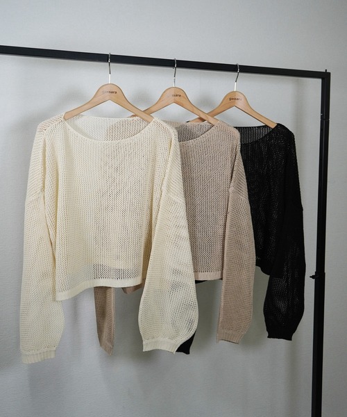 gossara（ゴサラ）の「メッシュニットショートPO（ニット/セーター・レディース・ブラック/ベージュ/アイボリー系・FREE）」の14枚目の写真