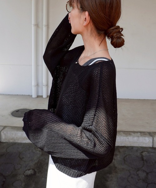 gossara（ゴサラ）の「メッシュニットショートPO（ニット/セーター・レディース・ブラック/ベージュ/アイボリー系・FREE）」の19枚目の写真