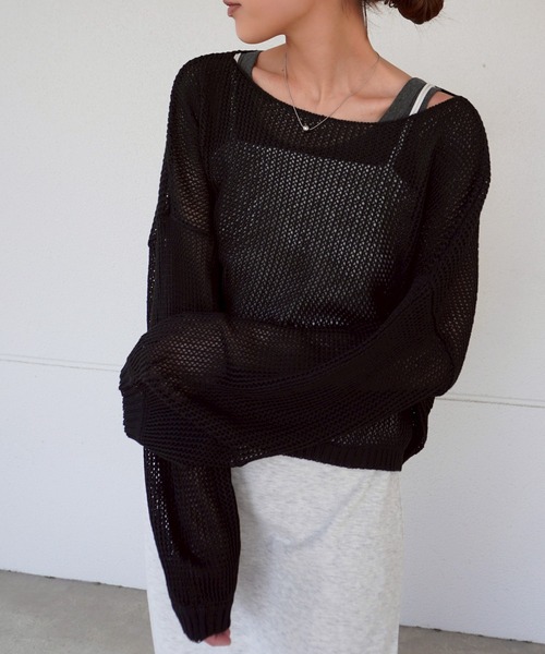 gossara（ゴサラ）の「メッシュニットショートPO（ニット/セーター・レディース・ブラック/ベージュ/アイボリー系・FREE）」の21枚目の写真
