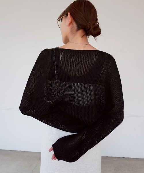 gossara（ゴサラ）の「メッシュニットショートPO（ニット/セーター・レディース・ブラック/ベージュ/アイボリー系・FREE）」の22枚目の写真