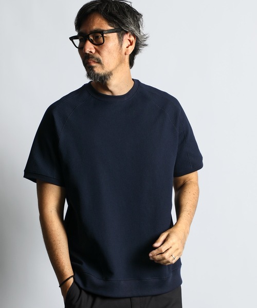 セール】「AIR FLEX」SETUP WAFFLE TEE：高収縮機能素材「エア