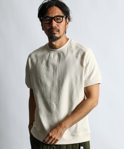 セール】「AIR FLEX」SETUP WAFFLE TEE：高収縮機能素材「エア