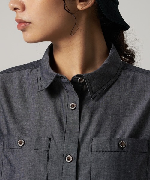 Eddie Bauer(エディーバウアー)の「ボイジャー 半袖 ワークシャツ(シャツ/ブラウス・レディース・ライトブルー/ブラック/インディゴブルー・XL/L/M/S)」の6枚目の写真