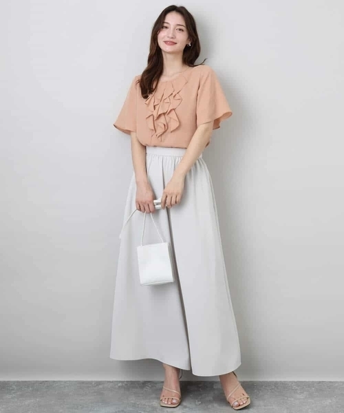 MK MICHEL KLEIN（エムケーミッシェルクラン）の「フリルディティールジョーゼットブラウス/洗える（シャツ/ブラウス・レディース・オレンジ系その他/ホワイト/ネイビー・38）」の17枚目の写真