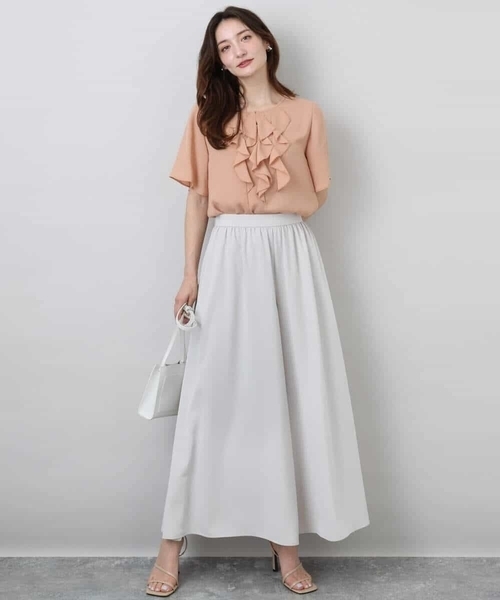 MK MICHEL KLEIN（エムケーミッシェルクラン）の「フリルディティールジョーゼットブラウス/洗える（シャツ/ブラウス・レディース・オレンジ系その他/ホワイト/ネイビー・38）」の16枚目の写真