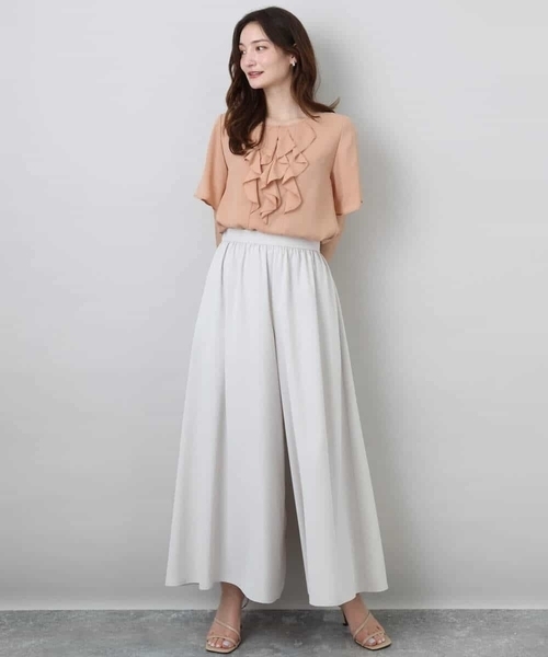 MK MICHEL KLEIN（エムケーミッシェルクラン）の「フリルディティールジョーゼットブラウス/洗える（シャツ/ブラウス・レディース・オレンジ系その他/ホワイト/ネイビー・38）」の15枚目の写真