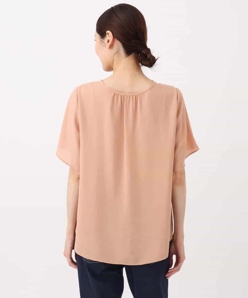 MK MICHEL KLEIN（エムケーミッシェルクラン）の「フリルディティールジョーゼットブラウス/洗える（シャツ/ブラウス・レディース・オレンジ系その他/ホワイト/ネイビー・38）」の12枚目の写真