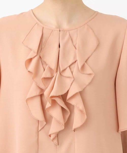 MK MICHEL KLEIN（エムケーミッシェルクラン）の「フリルディティールジョーゼットブラウス/洗える（シャツ/ブラウス・レディース・オレンジ系その他/ホワイト/ネイビー・38）」の11枚目の写真