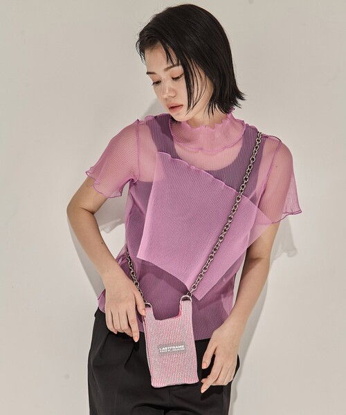 LASTFRAME（ラストフレーム）の「【LASTFRAME/ラストフレーム】YOTO METALLIC MARKET BAG MICRO／ショルダーバッグ（ショルダーバッグ・レディース・ピンク/ブラック/ライトピンク・FREE）」の14枚目の写真