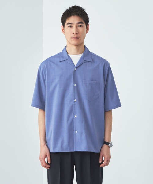 green label relaxing（グリーンレーベルリラクシング）の「ウォッシャブルトロ ジャストルーズ オープンカラー シャツ -ストレッチ-（シャツ/ブラウス・メンズ・ダークグリーン/ライム/モカ/ライラック/ロイヤルブルー/ナチュラル・XS/S/L/XL/M）」の10枚目の写真