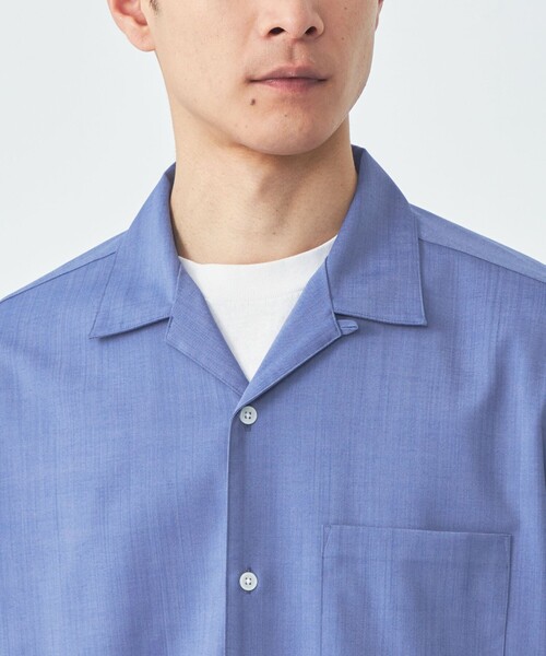 green label relaxing（グリーンレーベルリラクシング）の「ウォッシャブルトロ ジャストルーズ オープンカラー シャツ -ストレッチ-（シャツ/ブラウス・メンズ・ダークグリーン/ライム/モカ/ライラック/ロイヤルブルー/ナチュラル・XS/S/L/XL/M）」の12枚目の写真