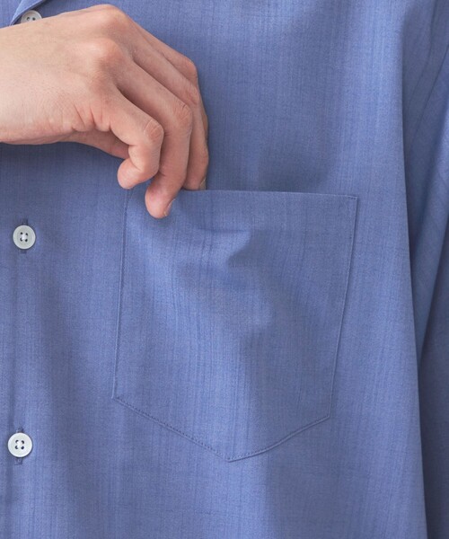 green label relaxing（グリーンレーベルリラクシング）の「ウォッシャブルトロ ジャストルーズ オープンカラー シャツ -ストレッチ-（シャツ/ブラウス・メンズ・ダークグリーン/ライム/モカ/ライラック/ロイヤルブルー/ナチュラル・XS/S/L/XL/M）」の15枚目の写真