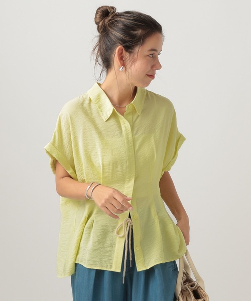 BAYFLOW（ベイフロー）の「タックデザインブラウス（シャツ/ブラウス・レディース・グレイッシュベージュ/ライトイエロー/ブラック・FREE）」の3枚目の写真