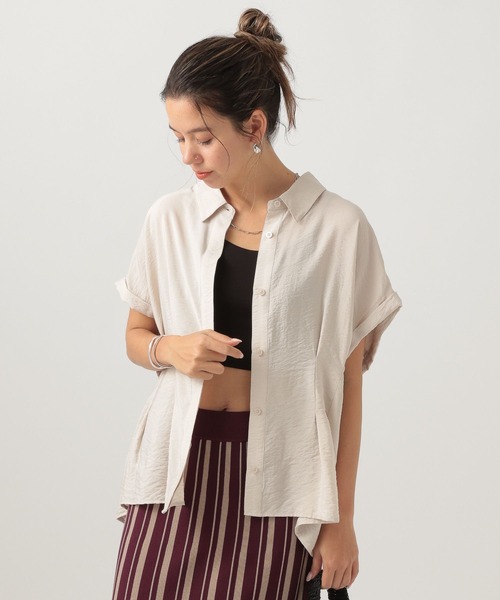 BAYFLOW（ベイフロー）の「タックデザインブラウス（シャツ/ブラウス・レディース・グレイッシュベージュ/ライトイエロー/ブラック・FREE）」の9枚目の写真