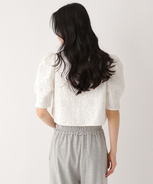 Heather（ヘザー）の「ショート刺繍ジャケット（半袖）　490867（ノーカラージャケット・レディース・ブラック/オフホワイト・FREE）」の6枚目の写真