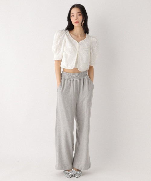 Heather（ヘザー）の「ショート刺繍ジャケット（半袖）　490867（ノーカラージャケット・レディース・ブラック/オフホワイト・FREE）」の7枚目の写真