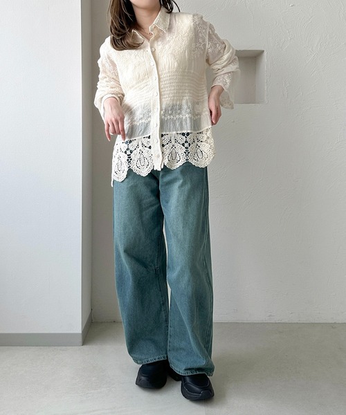apres jour clair レースシャツ　ブラウス セール】【apres jour clair】レースシャツ【ZOZOTOWN限定