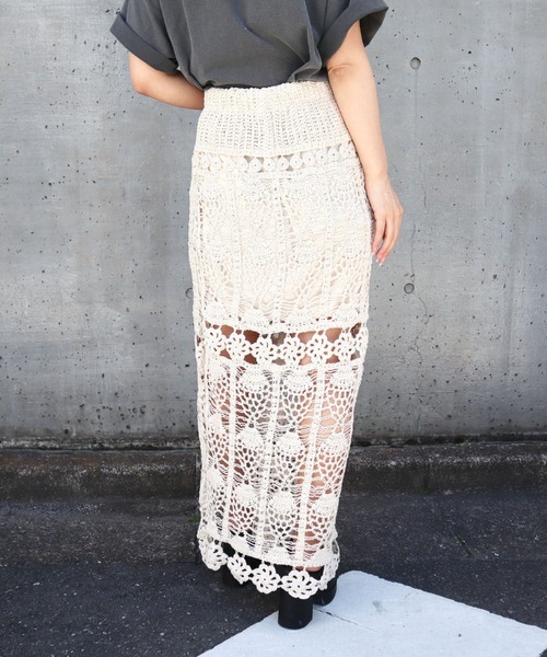 CECIL McBEE(セシルマクビー)の「かぎ針編みスカート(スカート・レディース・ベージュ・MEDIUM)」の5枚目の写真