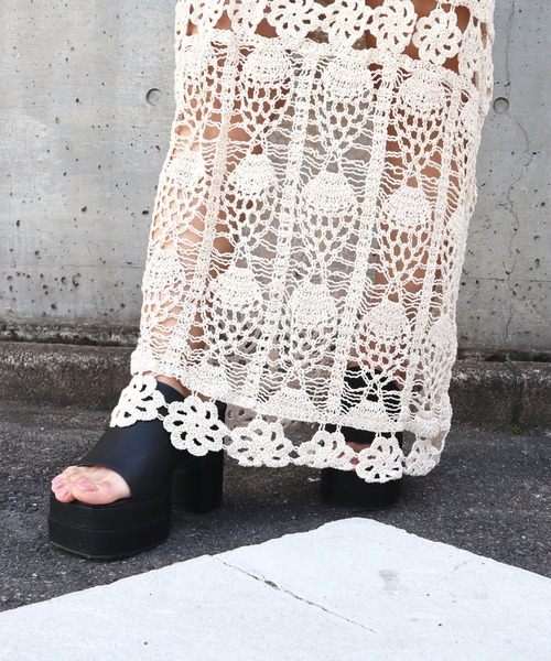 CECIL McBEE(セシルマクビー)の「かぎ針編みスカート(スカート・レディース・ベージュ・MEDIUM)」の7枚目の写真