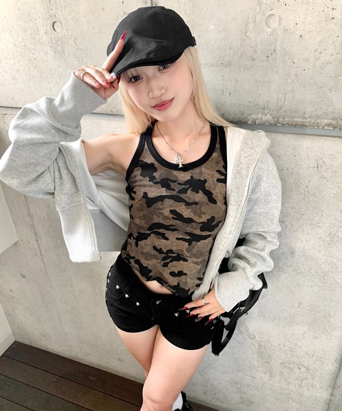 lilful(リルフル)の「配色ライン 迷彩柄タンクトップ カモフラージュ(タンクトップ・レディース・その他・M/S)」の20枚目の写真