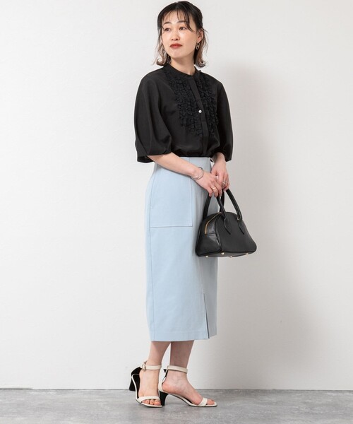 NOLLEY’S（ノーリーズ）の「ウォッシャブル高機能ドライオックスポケ付きタイトスカート（スカート・レディース・サックスブルー/ベージュ/ネイビー/ブラウン/ラベンダー・36/38/40/34）」の13枚目の写真