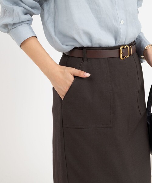 NOLLEY’S（ノーリーズ）の「ウォッシャブル高機能ドライオックスポケ付きタイトスカート（スカート・レディース・サックスブルー/ベージュ/ネイビー/ブラウン/ラベンダー・36/38/40/34）」の17枚目の写真