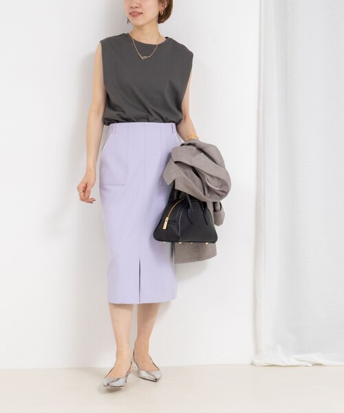 NOLLEY’S（ノーリーズ）の「ウォッシャブル高機能ドライオックスポケ付きタイトスカート（スカート・レディース・サックスブルー/ベージュ/ネイビー/ブラウン/ラベンダー・36/38/40/34）」の18枚目の写真