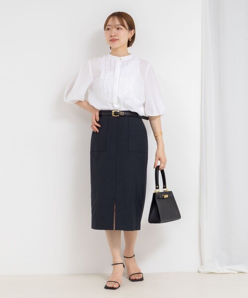 NOLLEY’S（ノーリーズ）の「ウォッシャブル高機能ドライオックスポケ付きタイトスカート（スカート・レディース・サックスブルー/ベージュ/ネイビー/ブラウン/ラベンダー・36/38/40/34）」の22枚目の写真